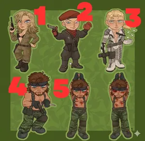 MGS 3 - Snake Eater Charms || Clear Acrylic Keychains.