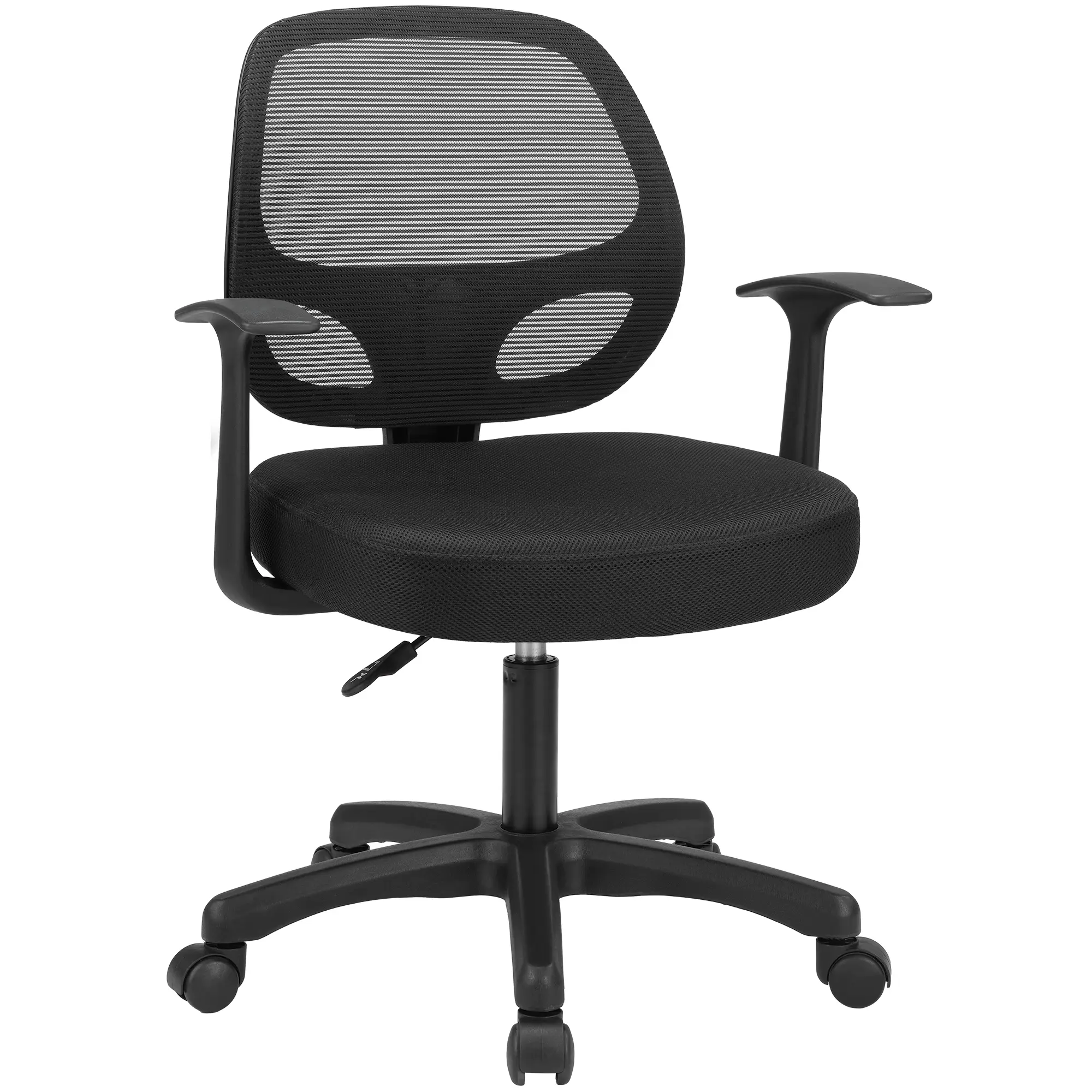 Buxwellbang Mid-Back Small Office Chair - Adjustable Ergonomic Desk Chair, 360° Swivel Home Computer Chair with Armrests & Lumbar Support, Comfortable