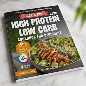 High Protein Low Carb Cookbook for Beginners with Easy Recipes and 90-Day Meal Plan