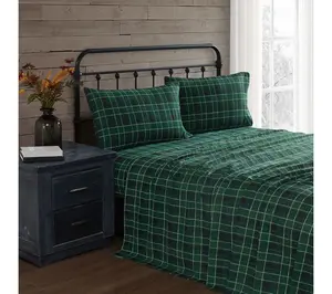 Truly Soft Tartan Plaid King Flannel Sheet Set