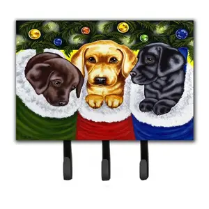 Carolines Treasures  Christmas Stocking Surprise Labrador Leash or Key Holder