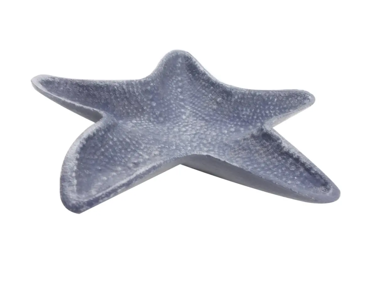 360 Stand Rustic Dark Blue Cast Iron Starfish Decorative Bowl - 1x8x8 in, Handcrafted Coastal Home Decor Table Centerpiece for Kitchen, Dining & Household Items, Beach Theme, Home Decor Items, Tableware, Room Decor