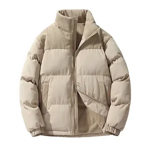 Men's Outdoor Two-Tone Quilted Cotton Jacket — Stand Collar Design, Durable & Highly Warm, Suitable for Cold Winter Days