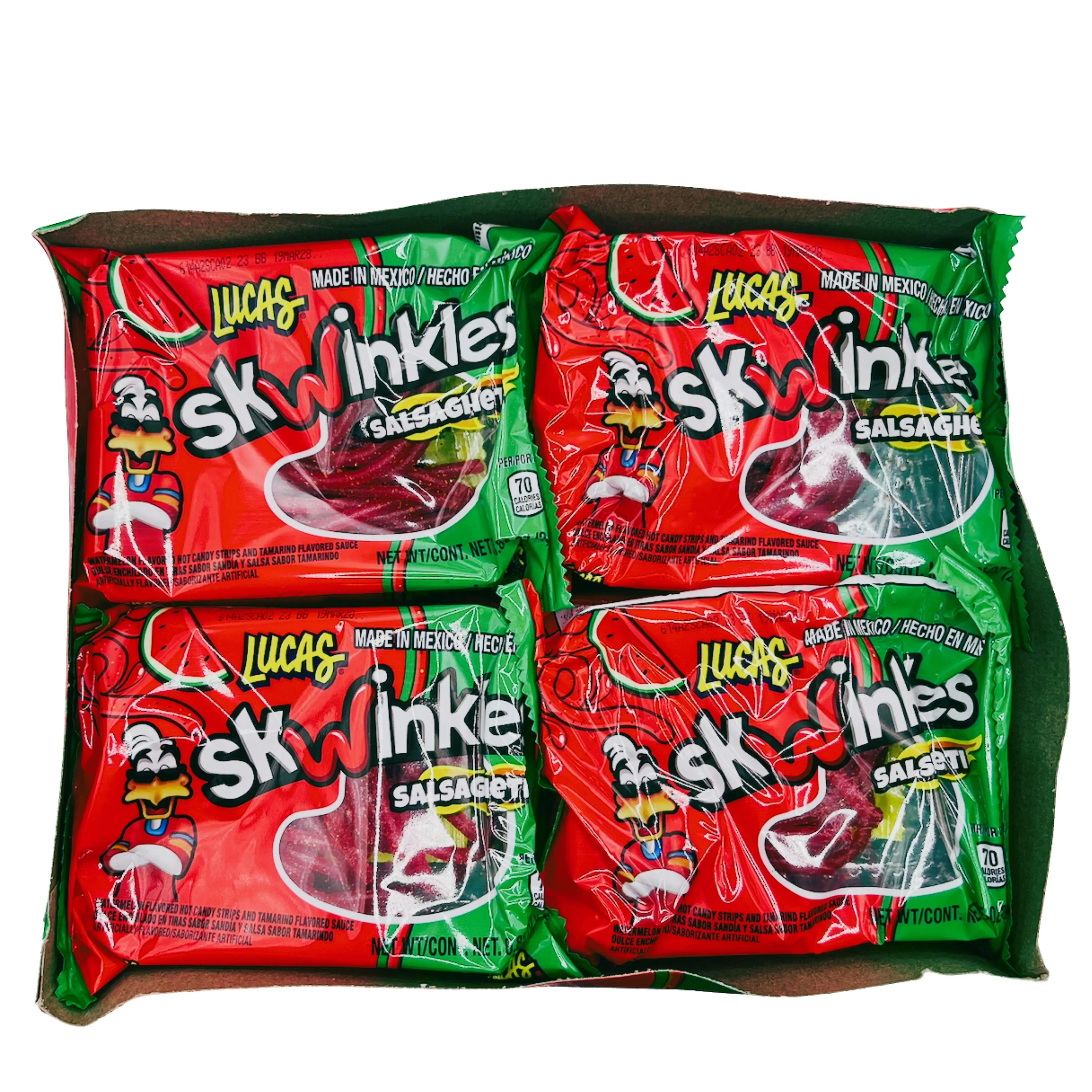 Lucas Skwinkles Salsagheti Watermelon Tamarind Candy 12 Pack