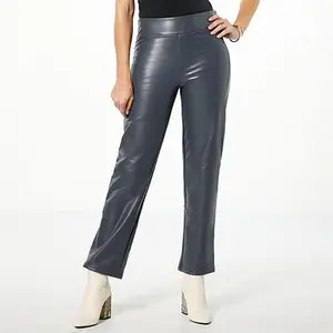 Hue  HUE Faux Leather Straight Leg Pant