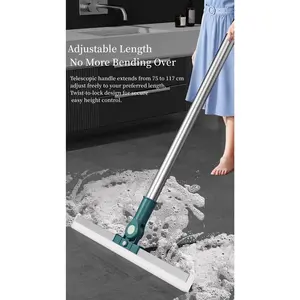 Magic Mop 3-Piece Kit - All Surface Wet/Dry Sweeper & Squeegee, Multi-Floor Cleaning Tool for Dust, Dirt, Liquids, Pet Hair on Tile, Hardwood Floors