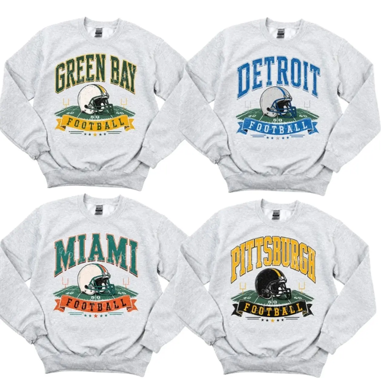 New Retro All TEAM  Ash Grey Sweatshirt , Unisex All Teams  Crewneck, Retro  Fan Pullover, Unisex Casual Athletic Sweatshirt, Game Day Outfit, Gift for Men and Women, Fall Winter Wear - Argus Office