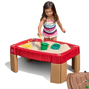 Step2 Naturally Playful Sand Table™ - Raised Sandbox for Toddlers, Indoor/Outdoor Play, Enhances Fine Motor Skills, Versatile Design, SKU 759499, Elevates Sand Access, All-Around Play Area, Cover Included, Accessories Included, Made in USA