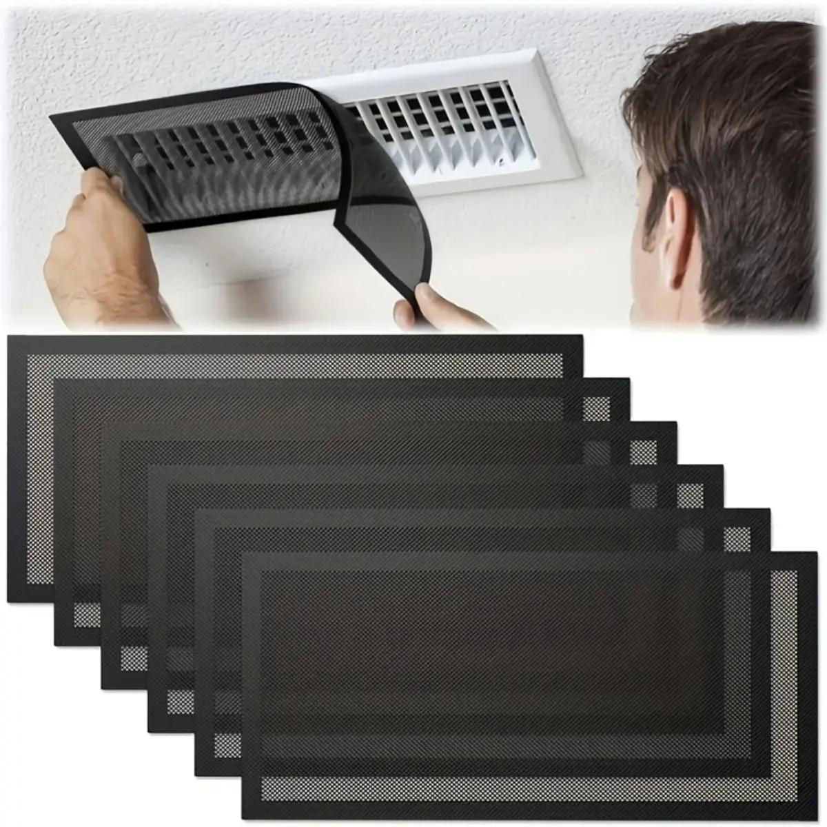 6-Piece Industrial Grade Magnetic Vent Cover Kit, Material Polyester, Fit High-Strength 5.5x12 Inch Weatherproof Register Sealing Shields, Ergonomic Design Airflow Allocation Pads for Mechanical Filtration, Ultimate Home Improvement Hardware PackGift.