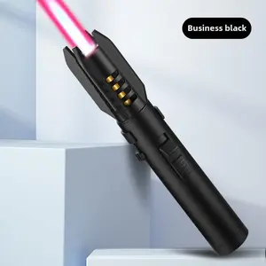 A light saber-shaped butane gas lighter, 2026 camping barbecue welding supplies, red flame (excluding butane gas) fire pit Kitchen Utensils Lightweight Powerful Light Saber Wind Turbine Lighter outdoor windproof rechargeable butane lighter Decor Ornaments