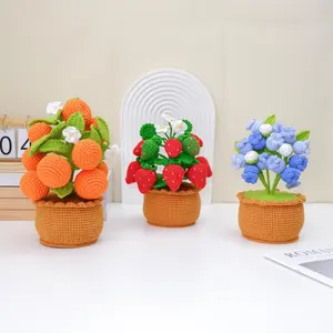 Crochet Big Fruit Potted Plant, How to Crochet Plant Pot Decor Amigurumi Tutorial: Orange, Strawberry, Blueberry Pot, handmade gift for birthday, home decor, valentine's day gift for her