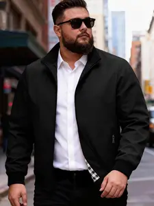 Plus-size jacket, men's plus-size jacket, oversized jacket, casual jacket, plus-size outerwear, plus-size top