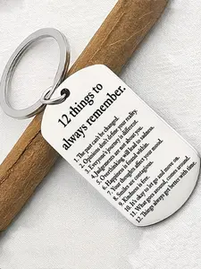 Motivational Keychain Perfect Gift, 1pc Stainless Steel Keychain, Single Piece, Keychain Accessory, Inspirational Quote, 12 Things to Always Remember, Encouraging Gift, Encouragement for Family and Friends, Daily Use