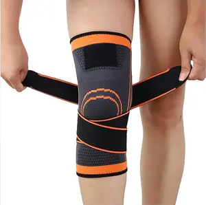 Knee Brace with Adjustable Straps for Men & Women, 3D Knit Nylon Compression Sleeve for Arthritis Pain, Meniscus Tear, Running & Gym Workout, Wrestling