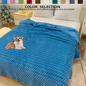 Lightweight Bubble Fleece Air Conditioning Blanket, Breathable Skin-Friendly Throw, Bedroom Nap Blanket, Office Shoulder Wrap, Car Ac Blanket, All Seasons Blanket