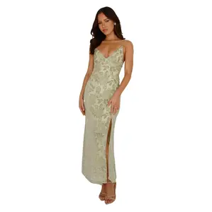 ARCHIVE Seaside Sanctuary Mesh Maxi Dress Sage Womenswear