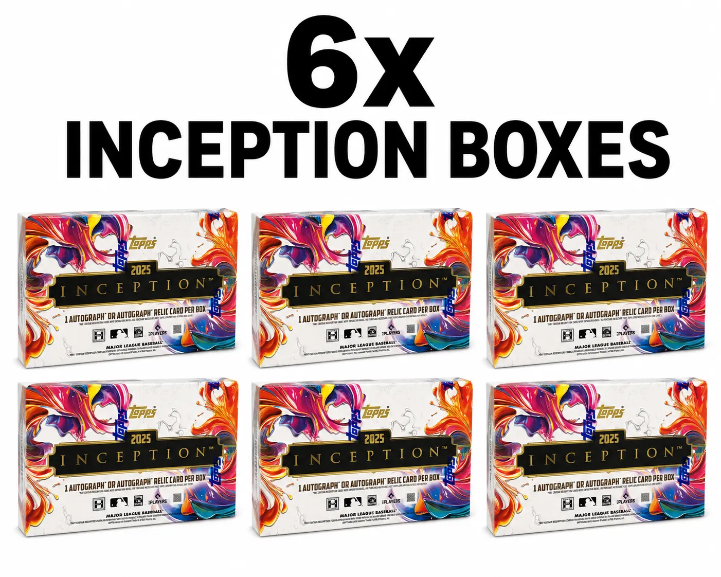 PYT MLB Break - 6x Topps Inception 2025 Hobby Boxes - 42 cards total, 6 Autos Guaranteed