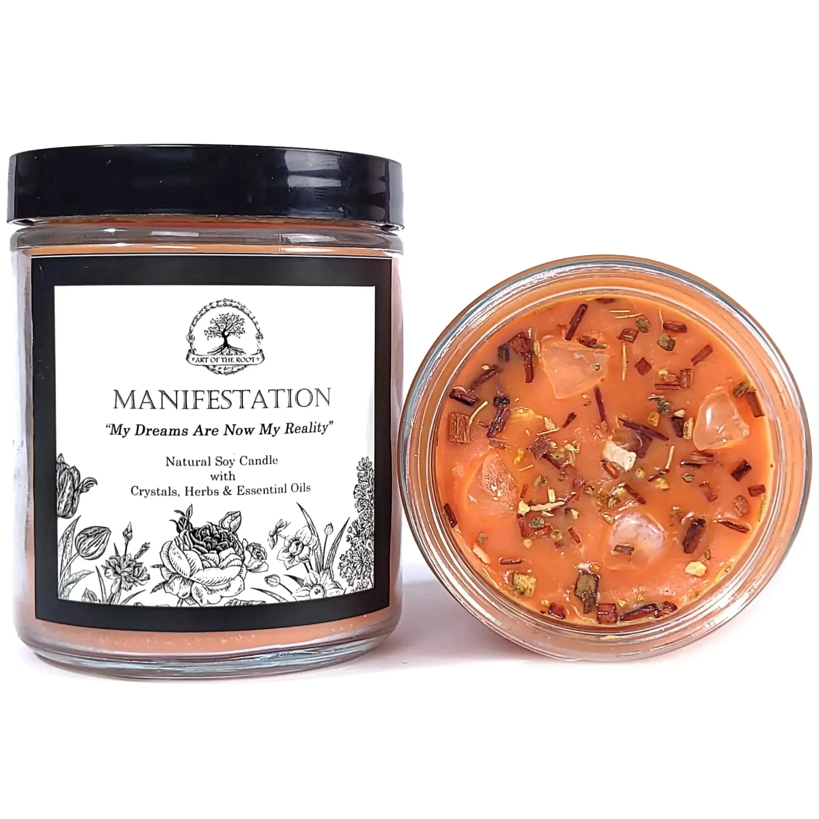 Manifestation Soy Affirmation Candle for Goals, Dreams, Wishes, Intentions & the Law of Attraction