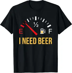 I Need Beer Beer Drinking Party Design Gift T-Shirt Pure Cotton Graphic Tees Menswear Top: Gifts for Men & Women
