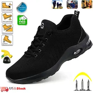 Steel Toe Work Shoes for Men Lightweight Industrial & Construction Indestructible Safety Comfortable Shoes