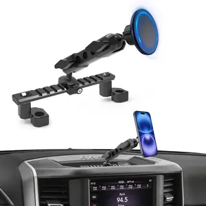 Dash Phone Mount Compatible with 2019+ RAM Truck 1500/2500/3500 & TRX Accessories (NOT fit RAM Classic Vehicle), Magsafe Phone Holder 360° Adjustable for All Smartphones, Made of Metal, Easy Install