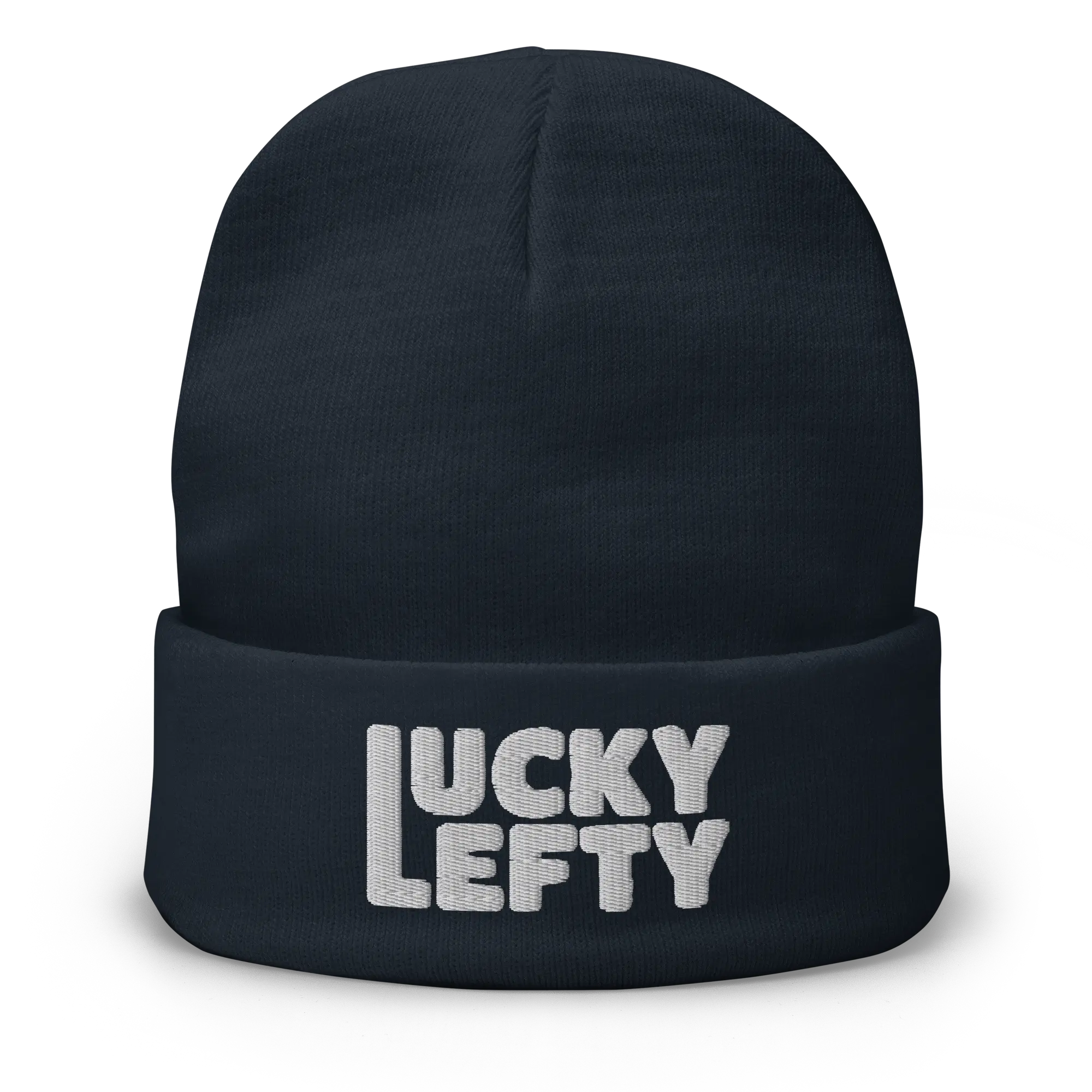 Navy Blue Beanie With 3D Puff Embroidered Oversized Wordmark