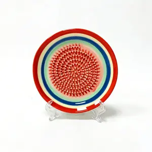 Handmade Ceramic Garlic Grater Plate Garlic Grinder Dish for Garlic Ginger Spices Kitchen Tool Easy Grinding Crusher Dish Food Preparation Tool Manual Garlic Masher Peeler Style Kitchen Gadget Non Slip Durable Easy Clean Grinding Plate Kitchen Accessories