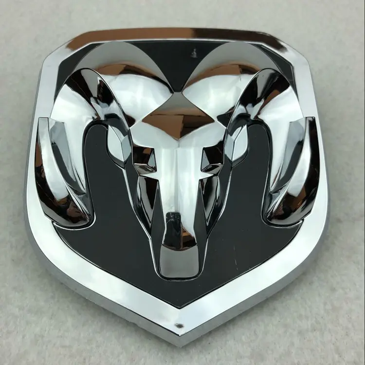 Matte Black / Chrome Front Grille RAM Emblem Badge Replacement Compatible with Dodge Ram 1500 2500 3500 Rebel Laramie Limited Longhorn, Truck Front Grill Letter Logo Accessory