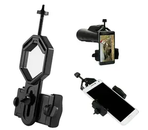 Universal Telescope Cell Phone Mount Adapter for Monocular Spotting Scope Portable Lightweight Aluminum Alloy Durable Compatible with 55-100mm Phones - Smartphone
