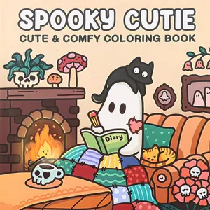 Horror Cute Coloring Book for Adults & Teens, Adorable Strange Creatures, Cozy Atmosphere, Halloween Watercolor Coloring Book, Coloring Gift Book