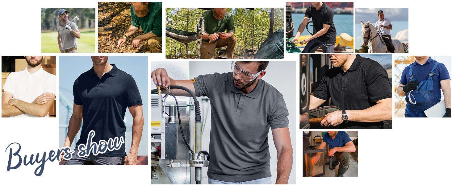 ZITY 3 Pack Mens Polo Shirts Short Sleeve Golf Shirt Performance Moisture-Wicking Athletic Casual Collared Shirts