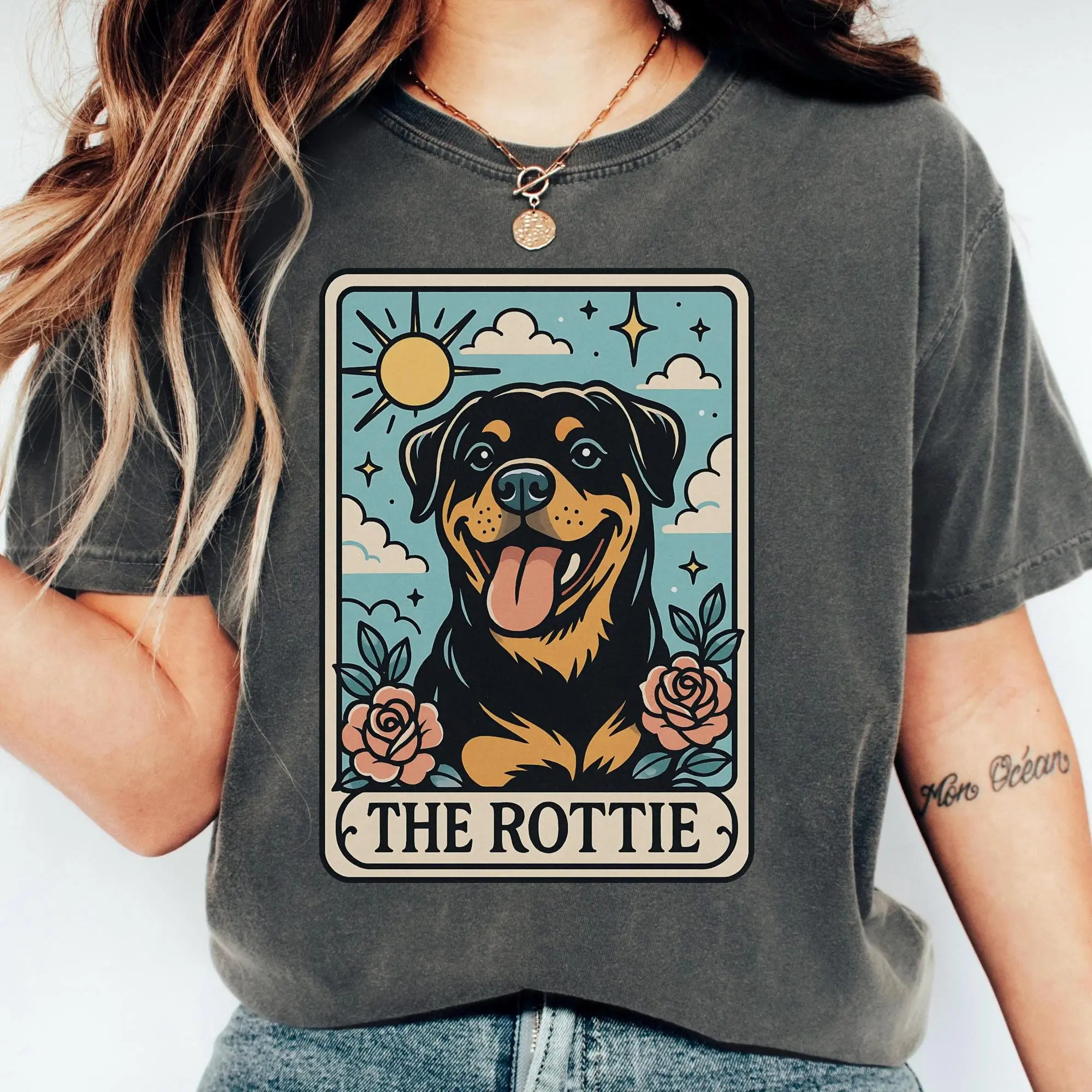 Comfort Colors Rottweiler Shirt, Rottweiler TShirt, Rottie Shirt, Tarot Card Rottweiler Tee, Gift for Rottweiler Mom
