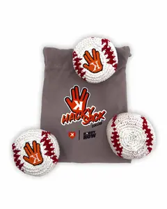 Pitchers Only x Robby Row Hacky Sack - 3 pack With Carrying Bag, Durable, Foot Bag, Baseball
