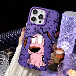 cartoon C-ourage the C-owardly Dog Phone Case For iPhone 17/16/15/14/13/12/11/Pro/ProMax/Plus/17Air/Xsmax/16E, Featuring a Shockproof Matte Back, Funny phone case for Samsung S25/S24/S23/S22/Plus/Ultra/Fe, Special Gift for Birthday