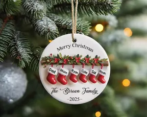 Personalized Family Name Christmas Tree Ornaments, Personalized Family Name Ornament, Christmas Tree Ornament Family Names, Holiday Keepsake, Christmas Decor