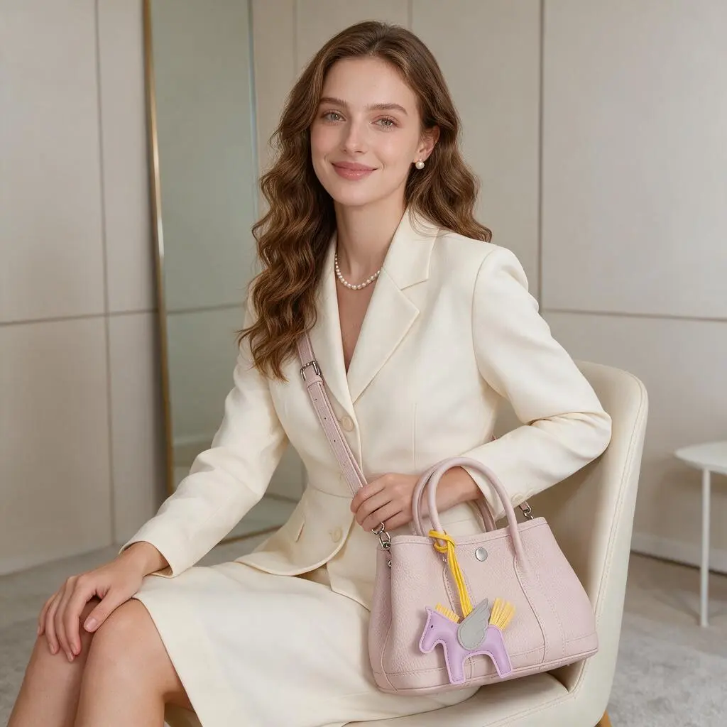 Top layer cowhide fashionable and versatile dopamine shoulder crossbody handbag M10412M