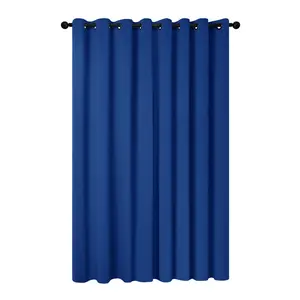 Deconovo Navy Blue Solid Blackout Grommet Curtains, 16-Black Grommet Window Treatments, Light-Blocking Household Textile Curtains