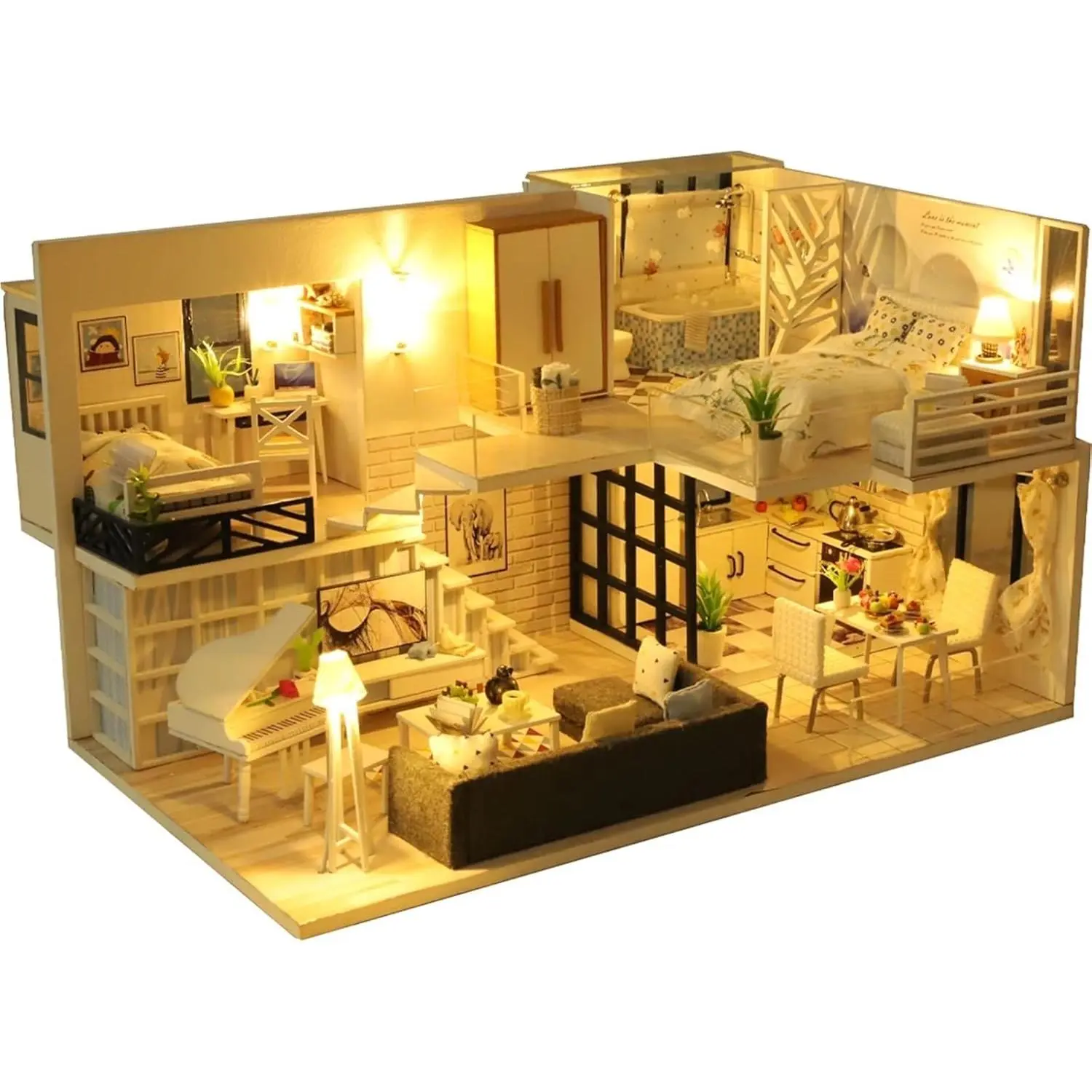 Miniature Wizardi Roombox Kit - Stylish Flat Dollhouse Kit
