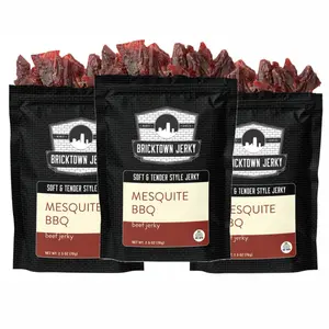 3 Pack - Soft and Tender Mesquite BBQ Beef Jerky - Bold Smoky BBQ Flavor - Perfect Blend of Premium Ingredients, Made in the USA, USDA Certified High Protein Dried Meat Snack - 7.5 oz.