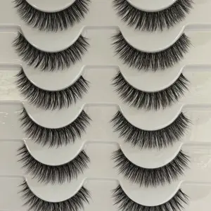 Enikeh Lashes Alyssa - Soft Fluffy Vegan Mink 3D Lash 3-6-9-6-3mm Clear Band Faux Mink Cruelty Free Eyeglasses Friendly Natural Look