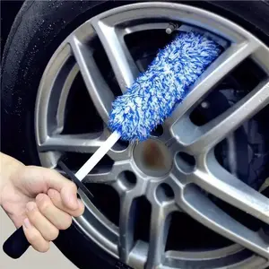Car Wash Super Brush Car Detailing Brushes Plush Premium Wheels Brush Non-Slip Handle Easy To Cleaning Rims Spokes Wheel Barrel Car Accessories