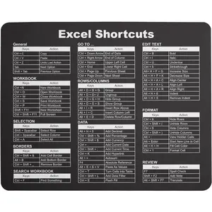 Excel Shortcuts  Pad - 7.75 x 9.25 x 0.2 inches - 66 Comms - The Ultimate Productivity Tool - Easy Reference Guide for Efficient Excel Navigation (Black)