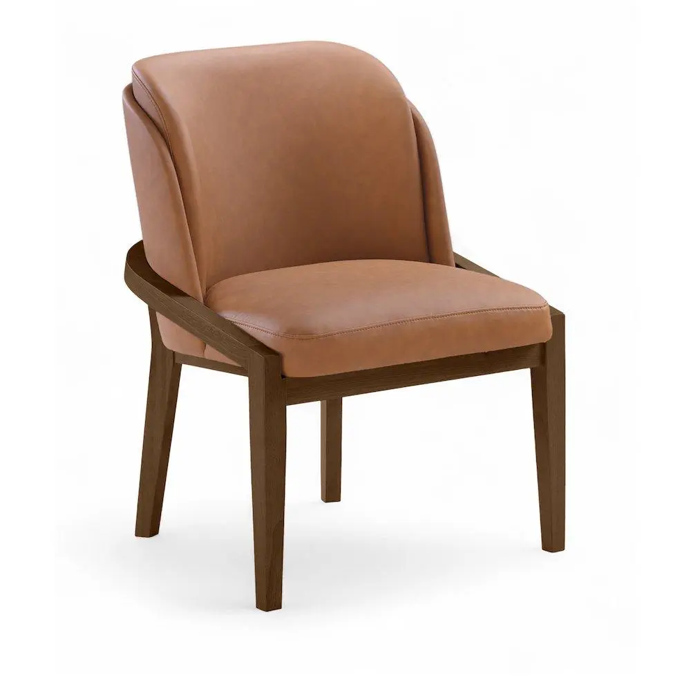 Navo Cognac Vegan Leather Upholstered Dining Chair
