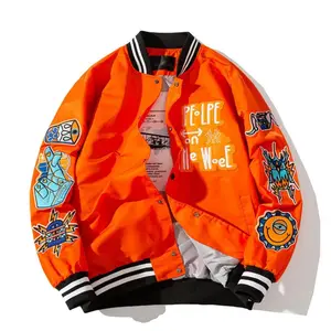 TRNDY LAB Hip Hop Patchwork Baseball Jackets Men Letter Daisy Flowers Patch Leather Bomber Jackets Women Spring Oversized Streetwear Coats