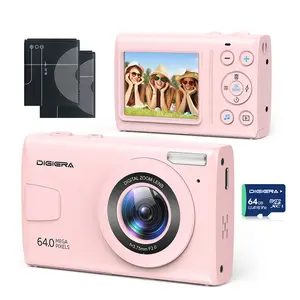 Digiera Compact Digital Camera,  Includes 64GB Card & Extra Batteries,Self Timer, Anti-Shake, 16X Digital Zoom– Pocket-Friendly Beginner Camera with Creative Modes
