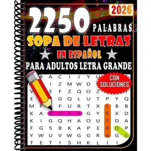2250+ Palabras Sopa de Letras en Espa√±ol para Adultos Letra Grande: Ampliar Vocabulario Espa√±ol con libro Sopa de Letras Para Adultos y Mayores Letra ... (Spanish Word Search Books) (Spanish Edition)