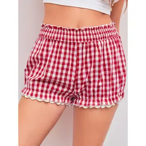 Women's Mid-Rise Gingham Bloomers, Size 2-10, Cider Style Shorts