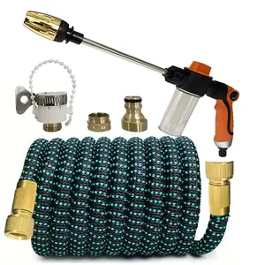 High Quality High Pressure Water Gun with Foam Bucket, Retractable Magic Hose, Leakproof and Anti-Explosion, Ideal for Cleaning and Washing