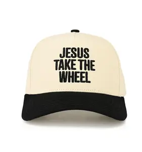 CC Jesus Take the Wheel Black Embroidery Baseball Cap, Christian Graphic Hats, Faith-Based Graphic Hats