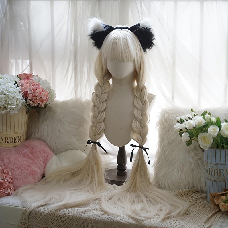 44-inch 46.3inch Extra-Long Straight Hair Wig for Cosplay Party Costumes, Rose Net Golden, Red, Natural Black, Ash Gray, for Adults